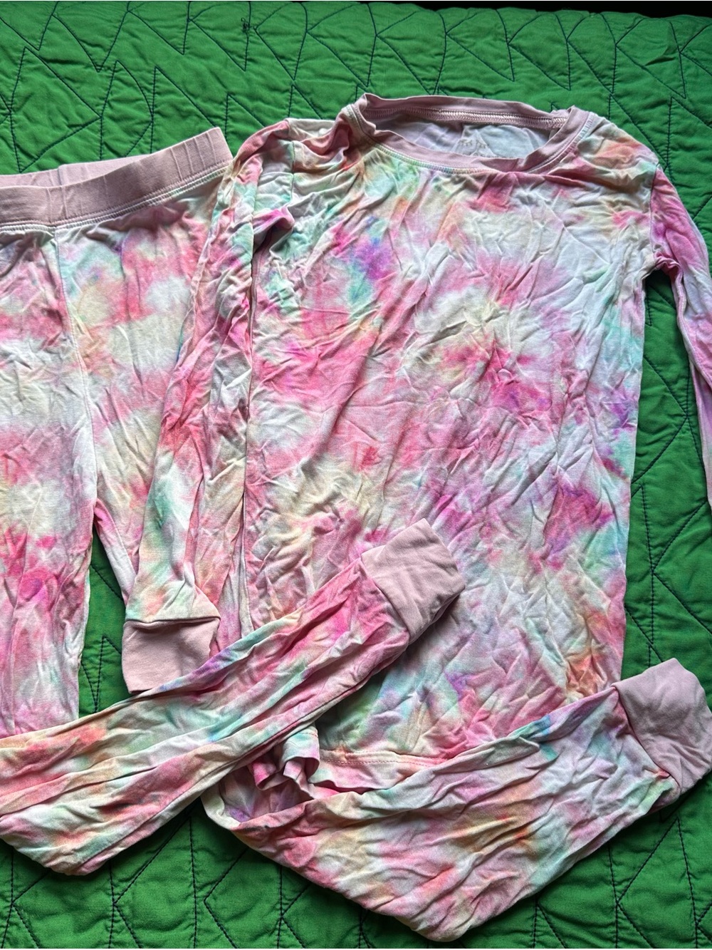 Kids Tie-Dye Pink Multi Long-Sleeve Pajama Set